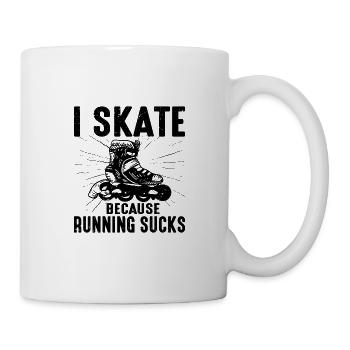 Je patine parce que courir craint 2 - Mug blanc - blanc - Droite