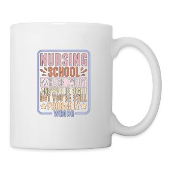 École d’infirmières où chaque réponse est juste 2 - Mug blanc - blanc - Droite