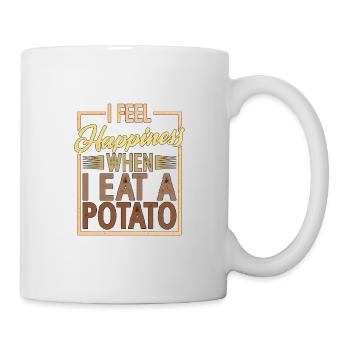 Je ressens du bonheur quand je mange une pomme de terre 2 - Mug blanc - blanc - Droite