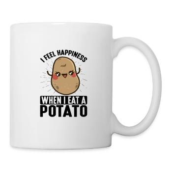 Je ressens du bonheur quand je mange une pomme de terre - Mug blanc - blanc - Droite