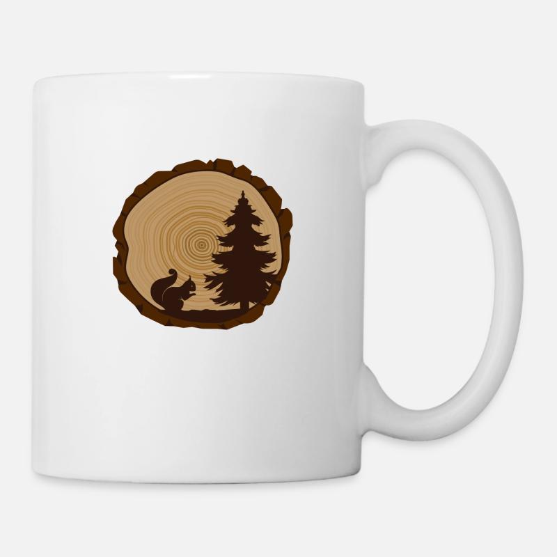 Écureuil de méditation de la forêt de Shinrin Yoku dans la forêt - Mug blanc - blanc
