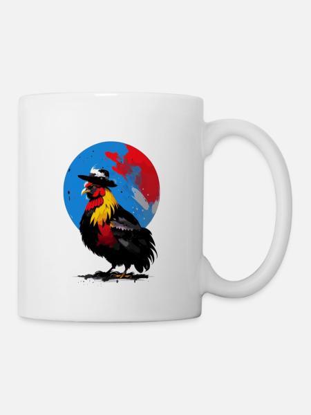 Coq avec chapeau - Mug blanc - blanc
