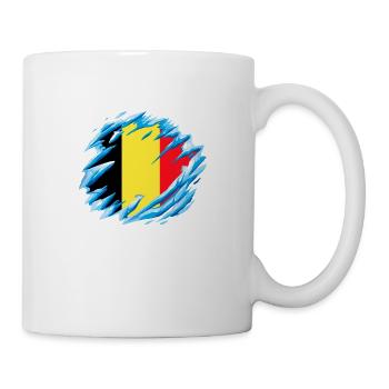 Belgium Flag Vintage Belgian Flag Distressed Look - Mug - white - Right