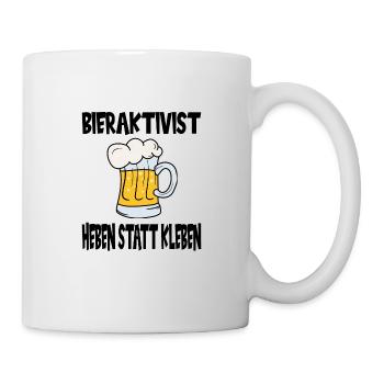 Bieraktivist Heben statt Kleben - Tasse - Weiß - Rechts