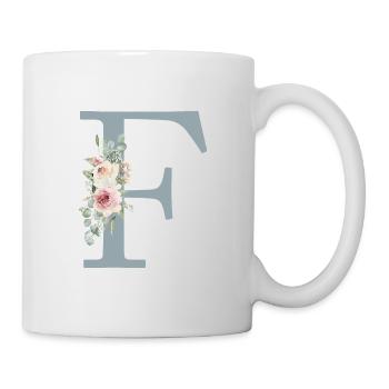 F| Monogram | Eucalyptus Pastel Flower Blue - Mug - white - Right
