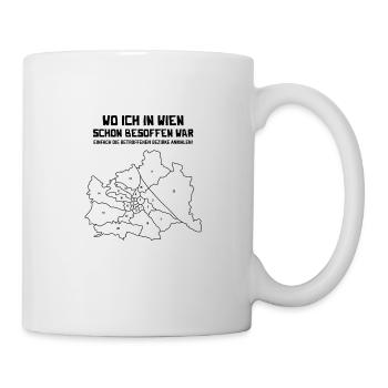 Wo ich in Wien schon besoffen war Ausmalshirt - Tasse - Weiß - Rechts
