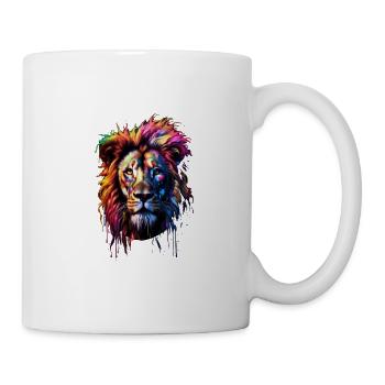 Lion arc-en-ciel - Mug blanc - blanc - Droite