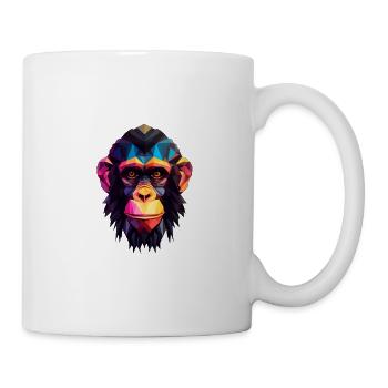 Chimpanzé de style géométrique - Mug blanc - blanc - Droite