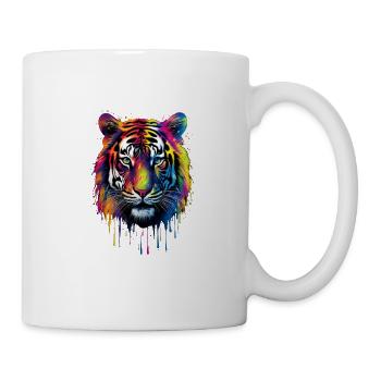 Tigre arc-en-ciel - Mug blanc - blanc - Droite