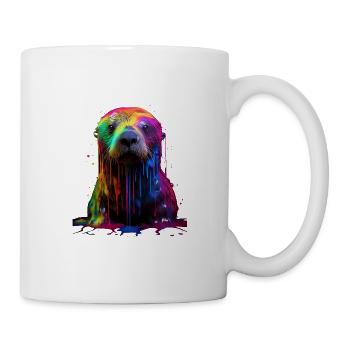 Loutre de mer arc-en-ciel - Mug blanc - blanc - Droite
