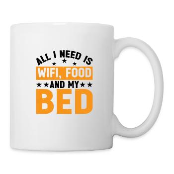 Tout ce dont j’ai besoin, c’est du Wifi, de la nourriture et de mon lit 10 - Mug blanc - blanc - Droite