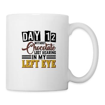 Jour 12 Sans chocolat, perte de l’ouïe 10 - Mug blanc - blanc - Droite