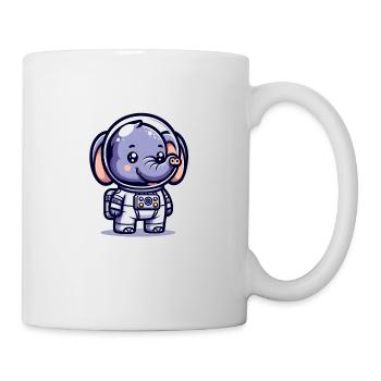 Cute Elephant Astronaut - Tasse - Weiß - Rechts