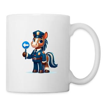 Cute Horse Police Officer - Tasse - Weiß - Rechts