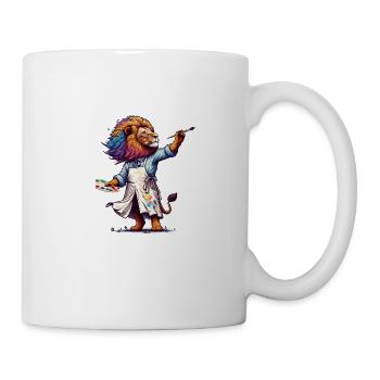 Cute Lion Artist - Mug - white - Right