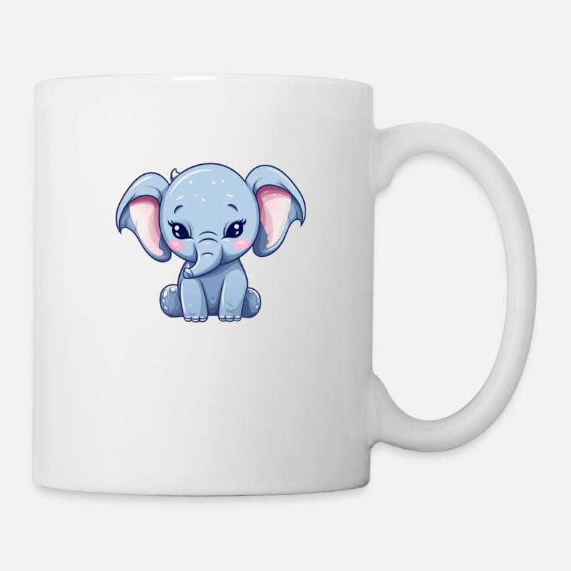 Éléphant kawaii - Mug blanc - blanc