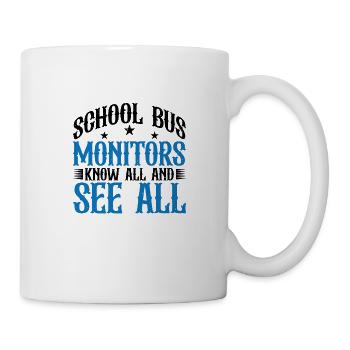 Moniteurs d'autobus scolaires, tout savoir et tout voir 13 - Mug blanc - blanc - Droite