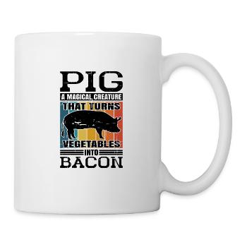 Pig, A Creature That Turns Vegetables Into Bacon 6 - Mug - white - Right