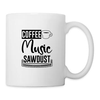 Café Musique Sciure de bois 2 - Mug blanc - blanc - Droite