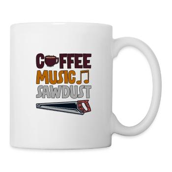 Café Musique Sciure de bois 4 - Mug blanc - blanc - Droite