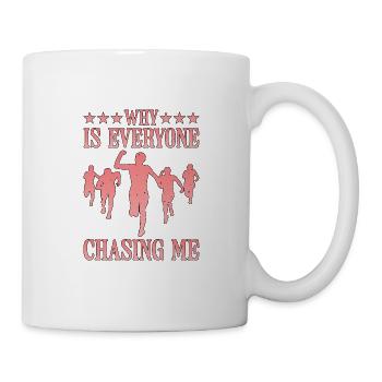 Pourquoi tout le monde me poursuit-il 5 - Mug blanc - blanc - Droite
