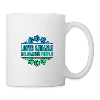 Loves Animals Tolerates People 2 - Mug - white - Right