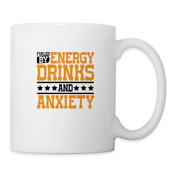 Alimenté par les boissons énergisantes et l’anxiété 7 - Mug blanc - blanc - Droite