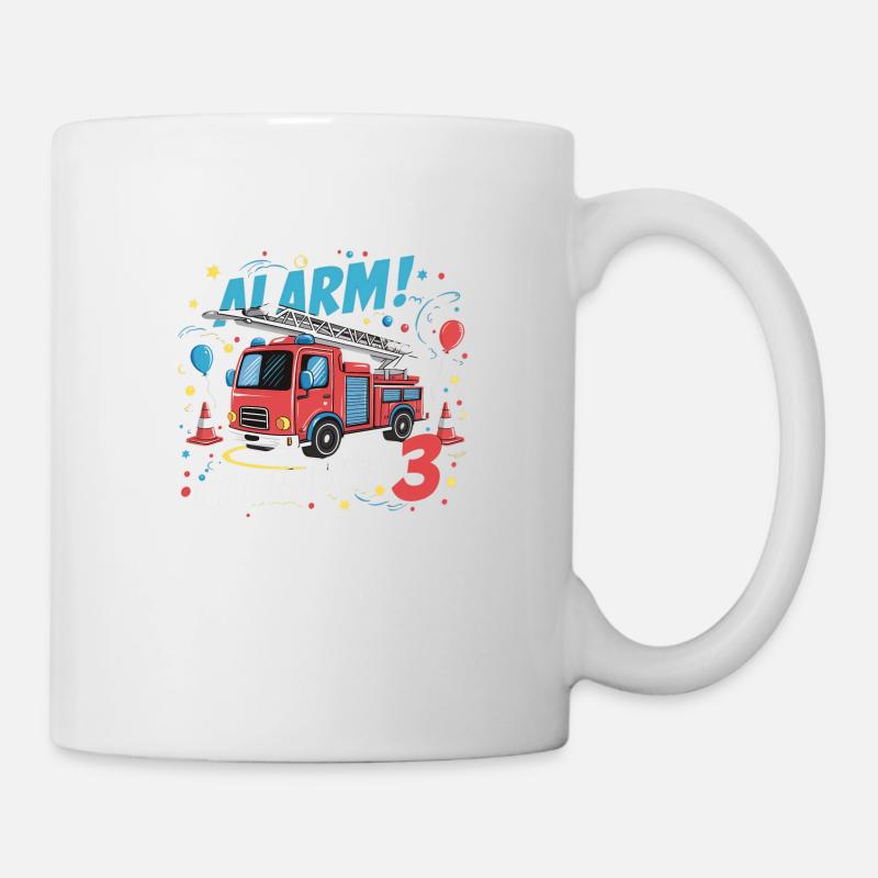 Camion de pompiers - Alarme J’ai 3 ans maintenant - Mug blanc - blanc