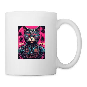 Tattoo / Animal / Art / Cool / Comic / Cat - Mug - white - Right