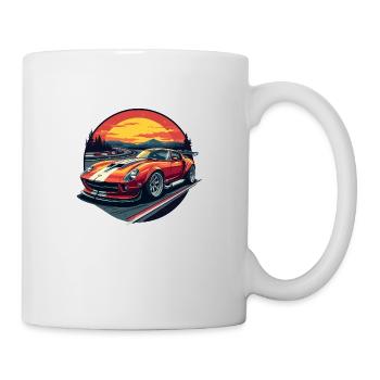 Automobil: Sportwagen im Vintage-Stil - Tasse - Weiß - Rechts