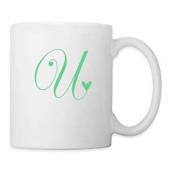 Monogramm U Herz Ranke - Tasse - Weiß - Rechts