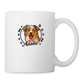 Love my Aussie (Australian shepherd) – Red tri - Mug - white - Right