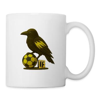 Vogel mit Fußball und Buchstabe E - Tasse - Weiß - Rechts