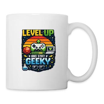 Level Up and Stay Geeky - Tasse - Weiß - Rechts