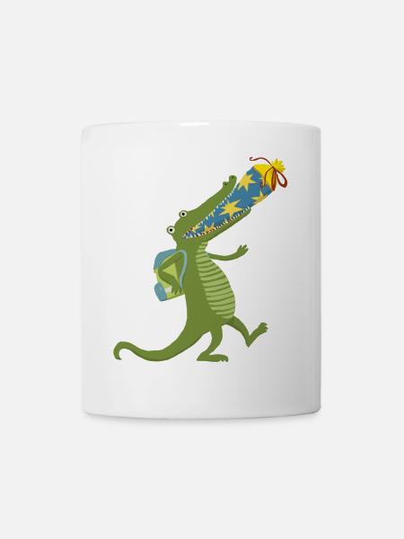 Schulkrokodil - Tasse - Weiß
