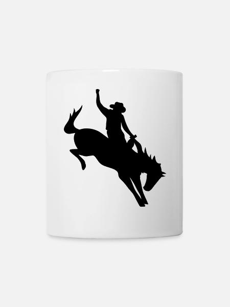 Rodeo Riding on a wild horse - Mug - white