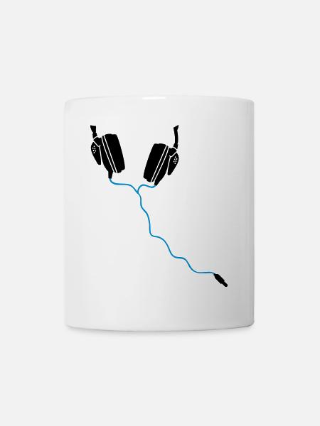 kopfhörer headphones DJ - Tasse - Weiß