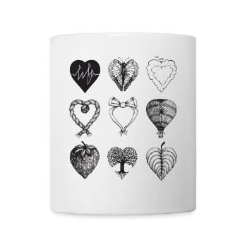 Heart shaped drawings (Black) - Mug - white - Front