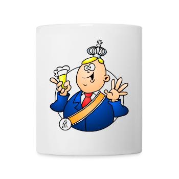 Cartoon Monarch mit Bier und Krone - Tasse - Weiß - Vorne