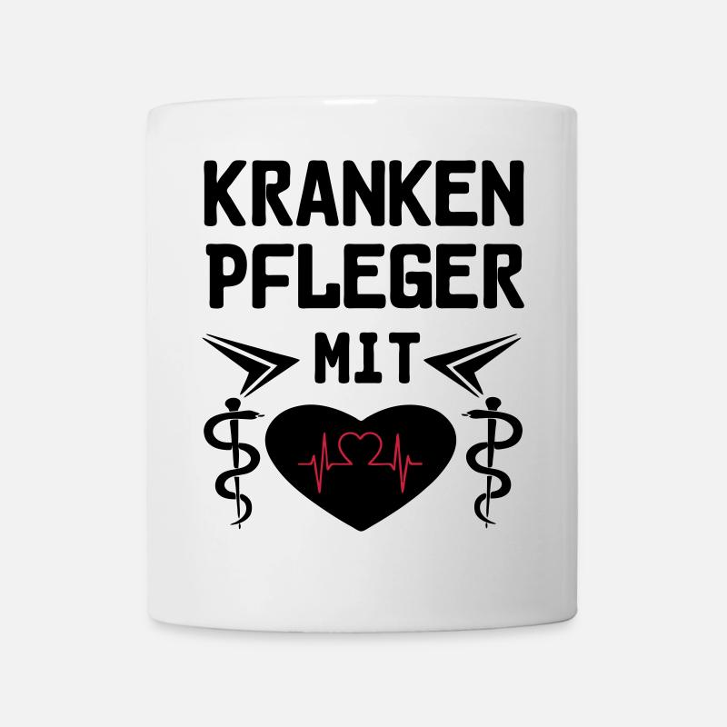 Krankenpfleger mit Herz Geschenk - Tasse - Weiß
