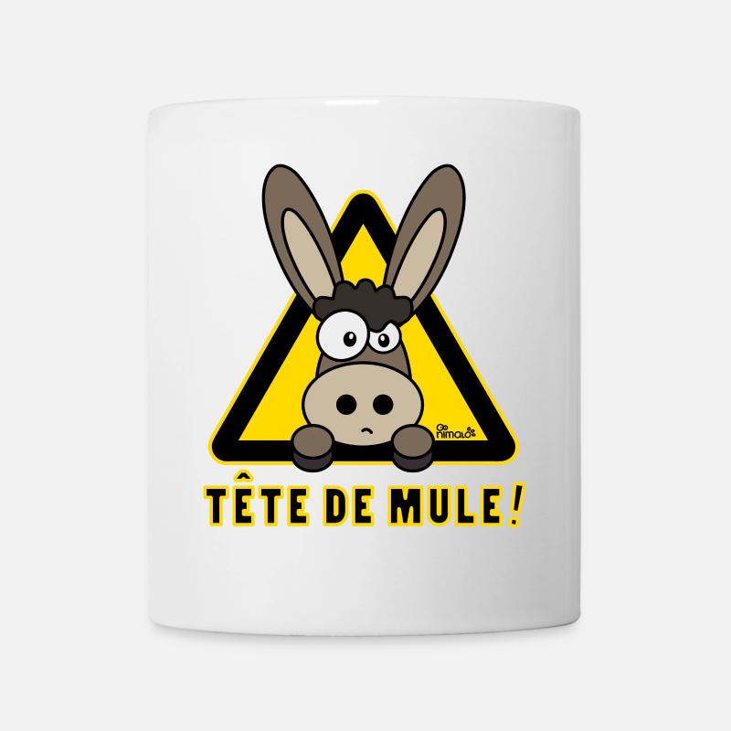 Âne, Tête de mule, tetu - Mug blanc - blanc