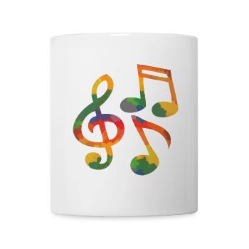 Farbige Musiknoten - Tasse - Weiß - Vorne