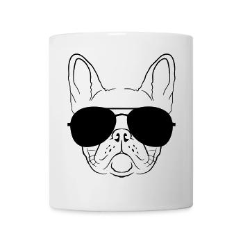 französische Bulldogge - Tasse - Weiß - Vorne