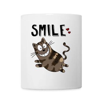 Smile Grinsekatze - Katze - Katzen - Herz - Cat - Tasse - Weiß - Vorne