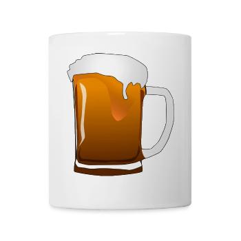 Bierkrug mit Schaum - Tasse - Weiß - Vorne