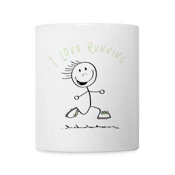 I Love Running Strichmännchen - Läufer - Tasse - Weiß - Vorne
