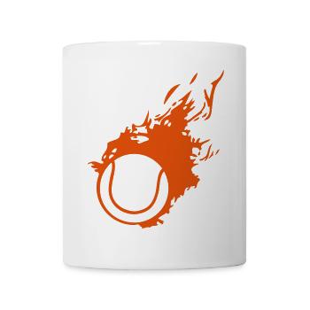 tennis ball flame fireball1 - Mug - white - Front