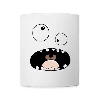 Funny Comic Monster Gesicht - Tasse - Weiß - Vorne