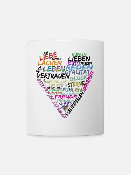 Herz Text - Tasse - Weiß
