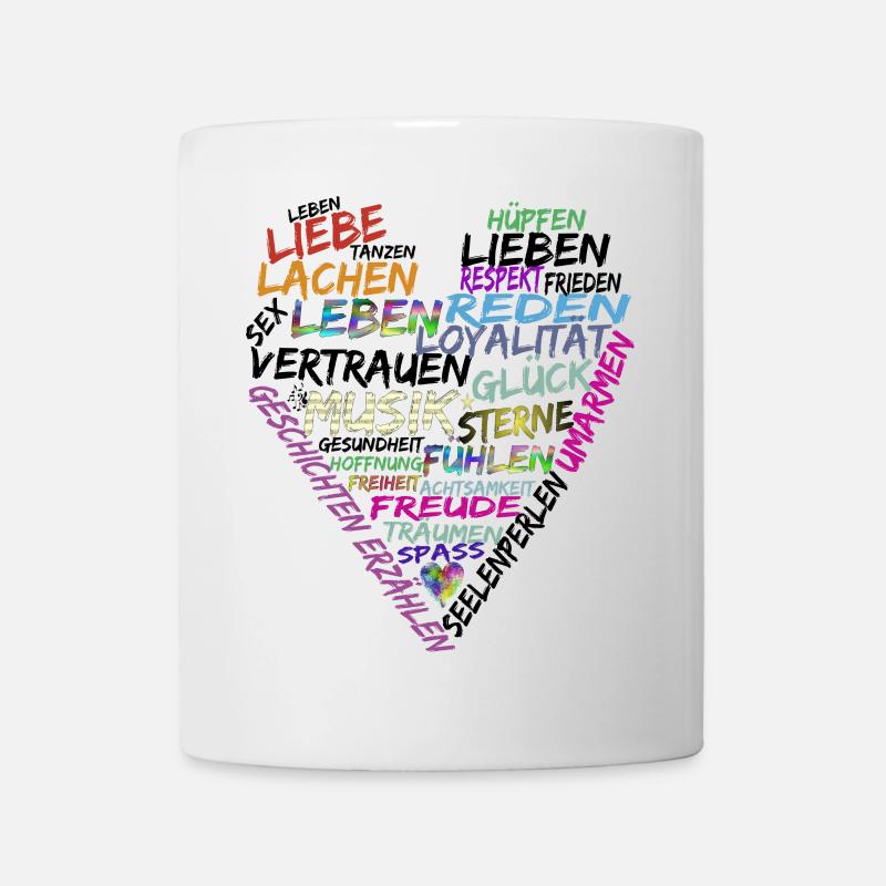 Herz Text - Tasse - Weiß